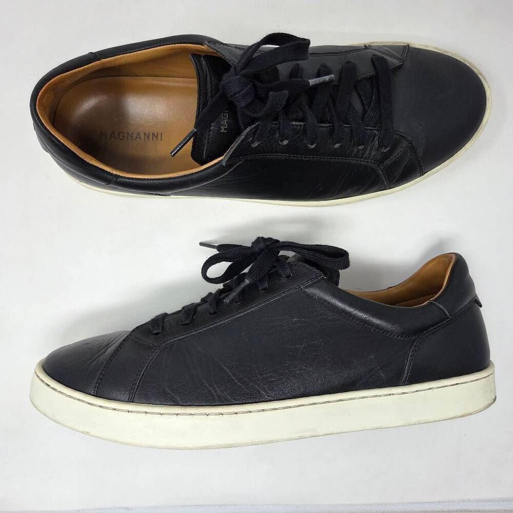 MAGNANNI COSTA LO FASHION SNEAKERS SHOES BLACK WHITE LEATHER MENS SIZE 10